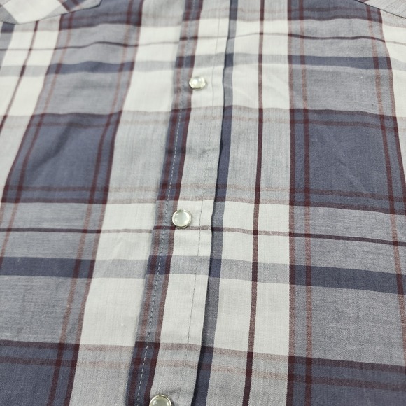Plains Western Wear Shirt MENS 2X Plaid Big Man Short Sleeve Pearl Snap Buttons - Picture 5 of 11